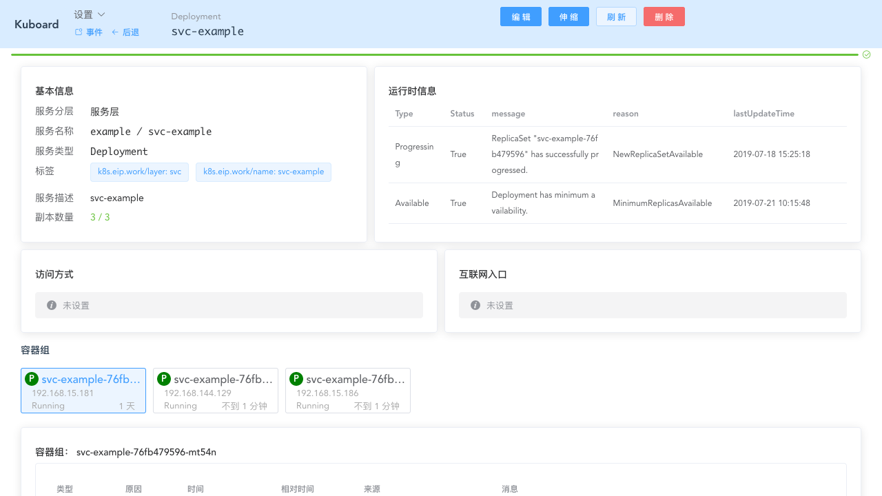 Kubernetes教程:在Kuboard中编辑工作负载-进入工作负载查看页
